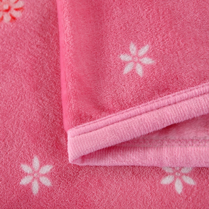 91家纺网 家纺一手货源 找家纺 赋雅 新款300克双面绒毯子超柔加厚云貂绒法莱绒 芬芳花园 粉