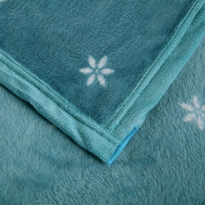 91家纺网 家纺一手货源 找家纺 赋雅 新款300克双面绒毯子超柔加厚云貂绒法莱绒 芬芳花园 绿