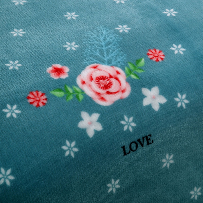 91家纺网 家纺一手货源 找家纺 赋雅 新款300克双面绒毯子超柔加厚云貂绒法莱绒 芬芳花园 绿