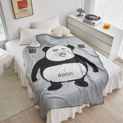 91家纺网 家纺一手货源 找家纺 （总）温宁 2023新款双面法莱绒毯子表情包毯子