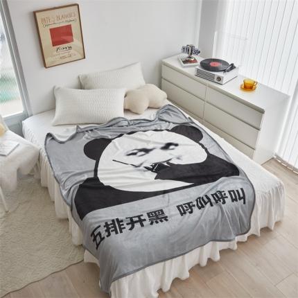 91家纺网 家纺一手货源 找家纺 （总）温宁 2023新款双面法莱绒毯子表情包毯子