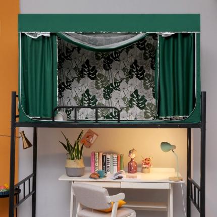 91家纺网 家纺一手货源 找家纺 新款五面遮光拉链款印花蚊帐—XZ-14(风格二） 墨绿龟背竹