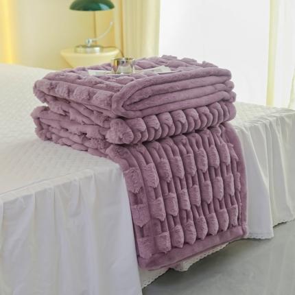 坦客毯业 2023新款奢享生活裘皮毯毛毯盖毯 裘皮毯-紫玉