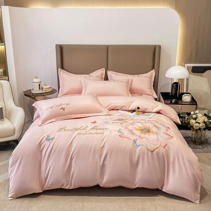 91家纺网 家纺一手货源 找家纺 (总) 帝菲妮 2025新款暖阳磨毛刺绣四件套-盛世花开