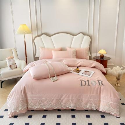 91家纺网 家纺一手货源 找家纺 (总) 帝菲妮 2025新款法式轻奢大蕾丝刺绣四件套-米奈尔