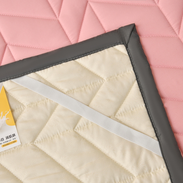 91家纺网 家纺一手货源 找家纺 梦初语 大豆纤维床垫家用薄款防滑垫被褥子宿舍学生单双人垫子  冰梅粉