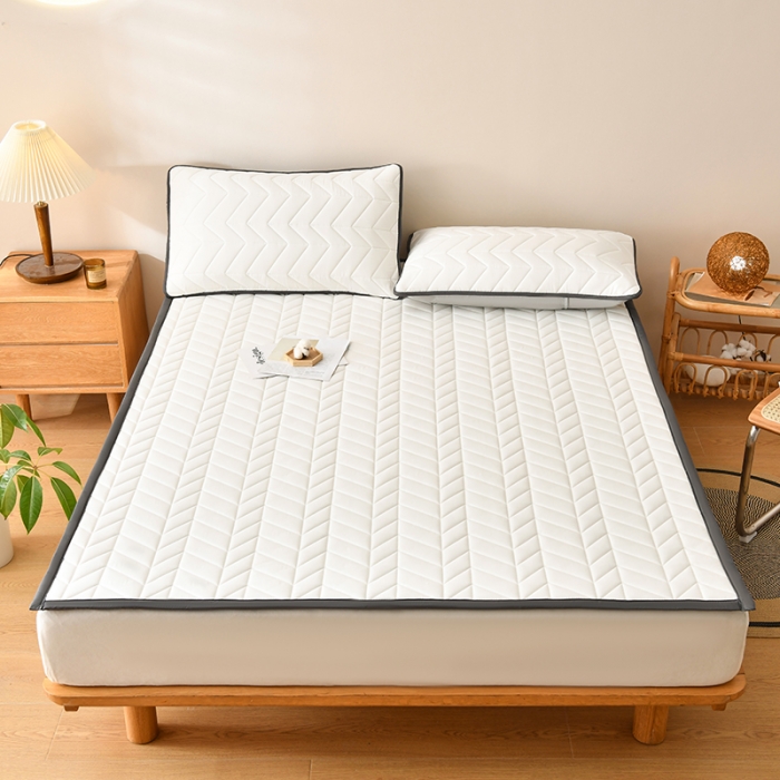 91家纺网 家纺一手货源 找家纺 梦初语 大豆纤维床垫家用薄款防滑垫被褥子宿舍学生单双人垫子  典雅白