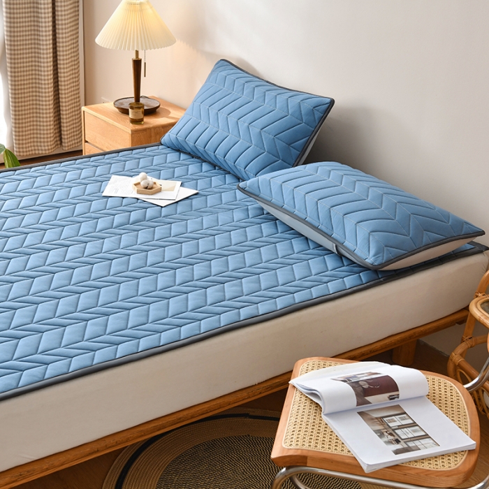 91家纺网 家纺一手货源 找家纺 梦初语 大豆纤维床垫家用薄款防滑垫被褥子宿舍学生单双人垫子  绅士蓝