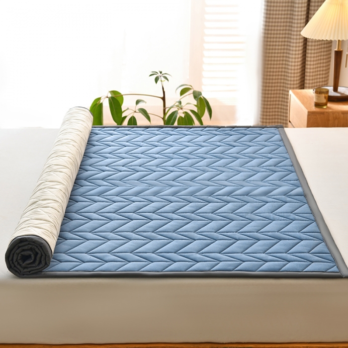 91家纺网 家纺一手货源 找家纺 梦初语 大豆纤维床垫家用薄款防滑垫被褥子宿舍学生单双人垫子  绅士蓝