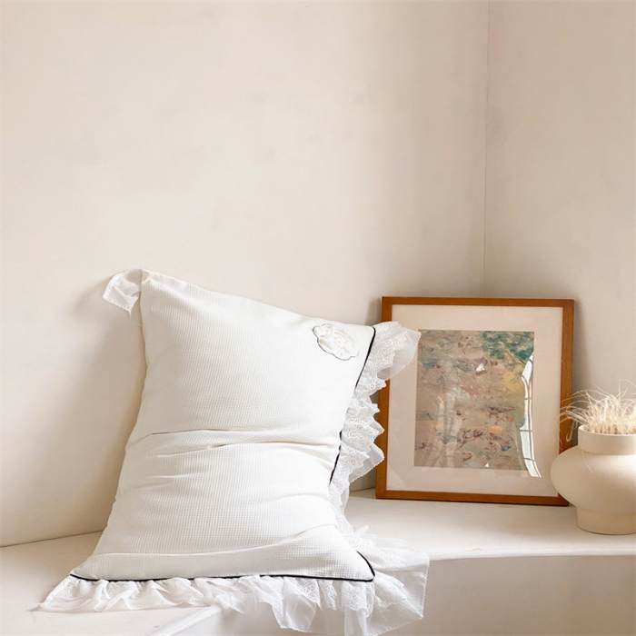 91家纺网 家纺一手货源 找家纺 （总）星野 2023新款100支双股澳棉华夫格四件套-白色恋人