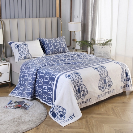 91家纺网 家纺一手货源 找家纺 2025总高克重赋雅-加厚云貂绒毛毯双面绒休闲毯 法莱绒枕套床单盖毯