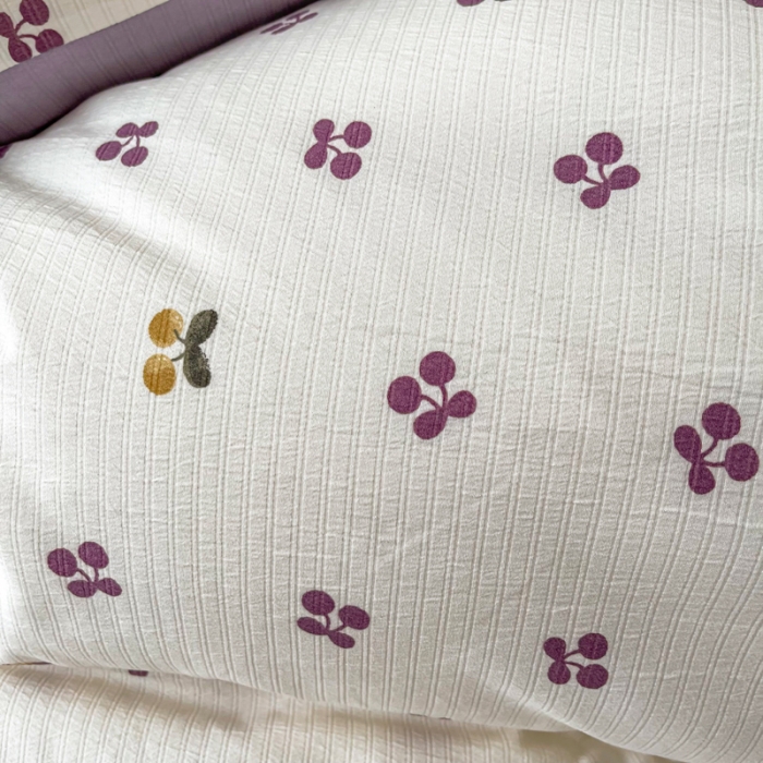 91家纺网 家纺一手货源 找家纺 一比一 2023直播爆款超柔提花小竺棉法式复古亲肤水洗四件套紫樱桃