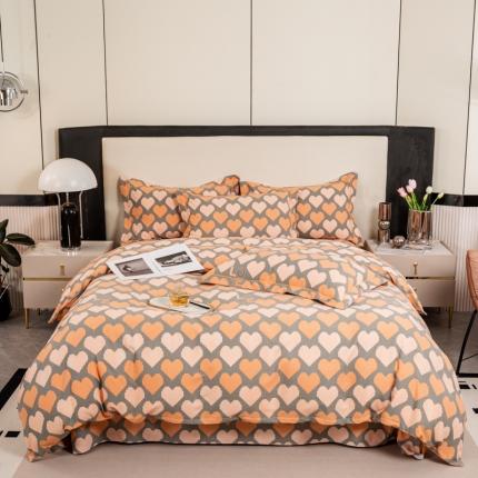 91家纺网 家纺一手货源 找家纺 凌鼎 2025新款喷气加厚磨毛四件套系列1 洛丽塔-灰