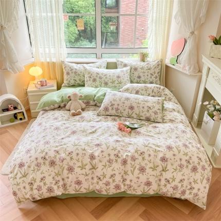 91家纺网 家纺一手货源 找家纺 呗旺鹿 2023新款13372全棉纯棉印花四件套直播款 静谧