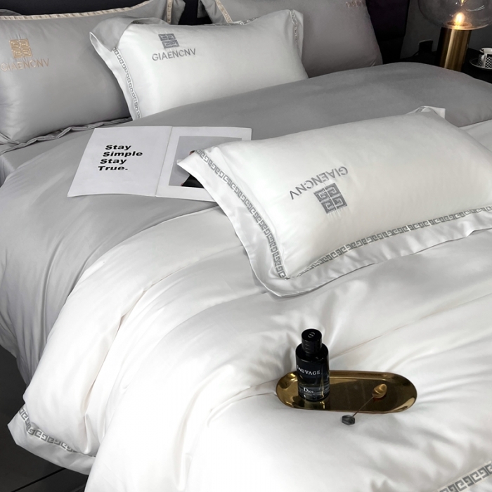 91家纺网 家纺一手货源 找家纺 优悦生活馆 2023新款凯丝系列轻奢磨毛四件套 凯丝-白