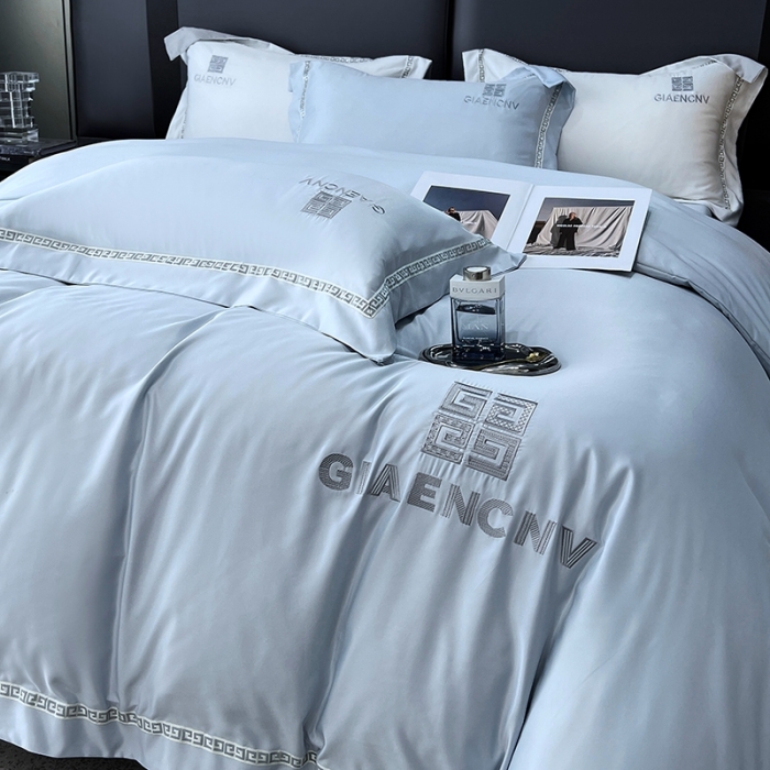 91家纺网 家纺一手货源 找家纺 优悦生活馆 2023新款凯丝系列轻奢磨毛四件套 凯丝-蓝