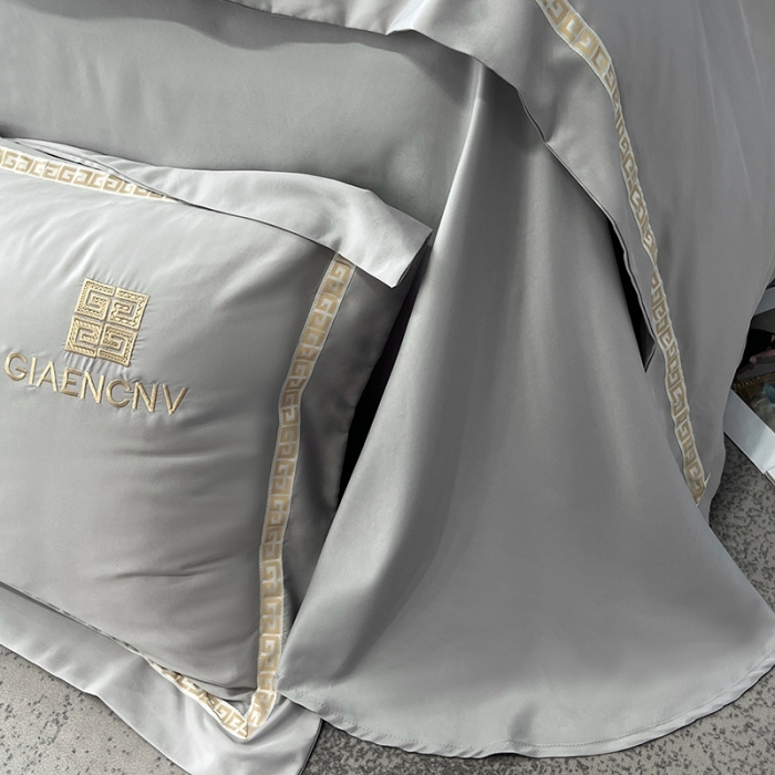 91家纺网 家纺一手货源 找家纺 优悦生活馆 2023新款凯丝系列轻奢磨毛四件套 凯丝-银灰