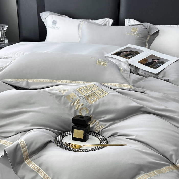 91家纺网 家纺一手货源 找家纺 优悦生活馆 2023新款凯丝系列轻奢磨毛四件套 凯丝-银灰