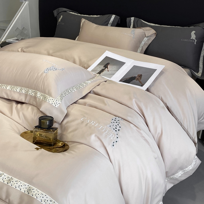 91家纺网 家纺一手货源 找家纺 优悦生活馆 2023新款布鲁系列轻奢磨毛四件套 布鲁-粉