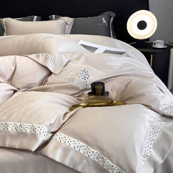 91家纺网 家纺一手货源 找家纺 优悦生活馆 2023新款布鲁系列轻奢磨毛四件套 布鲁-粉