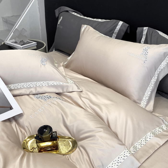 91家纺网 家纺一手货源 找家纺 优悦生活馆 2023新款布鲁系列轻奢磨毛四件套 布鲁-粉