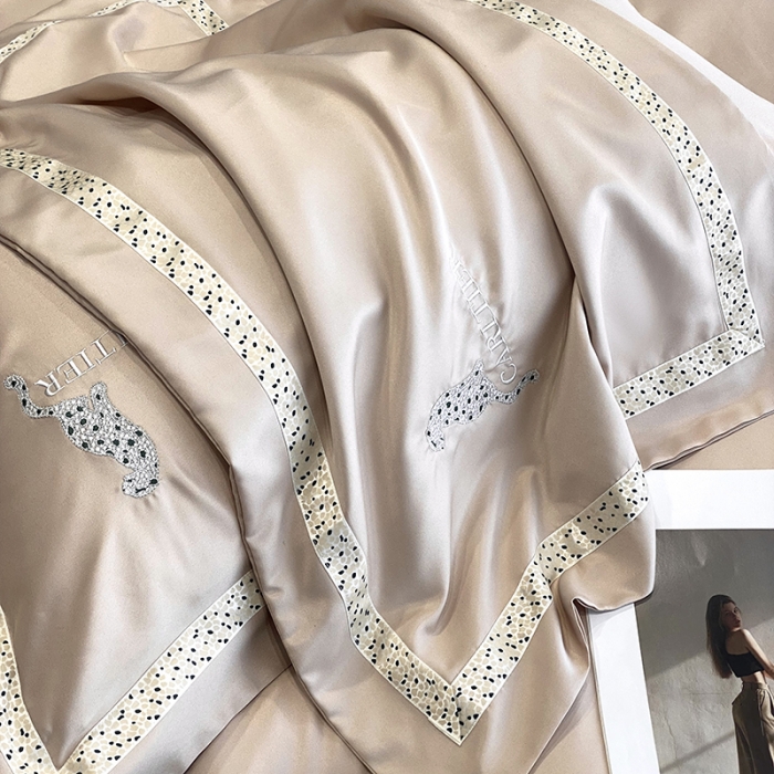 91家纺网 家纺一手货源 找家纺 优悦生活馆 2023新款布鲁系列轻奢磨毛四件套 布鲁-粉