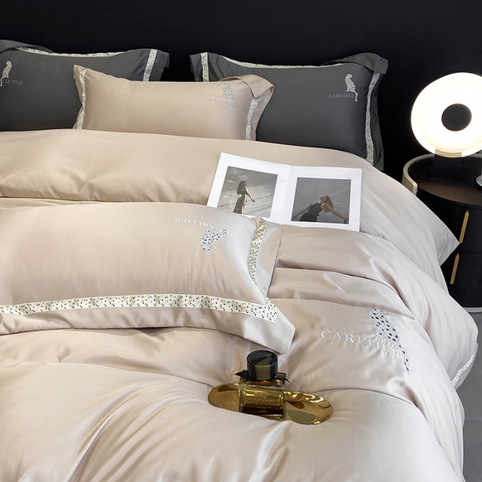 91家纺网 家纺一手货源 找家纺 优悦生活馆 2023新款布鲁系列轻奢磨毛四件套 布鲁-粉