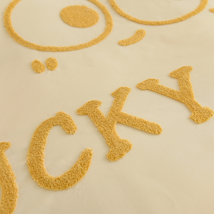 91家纺网 家纺一手货源 找家纺 梦之岛 2023新款小煤球系列毛巾绣四件套 小煤球-黄