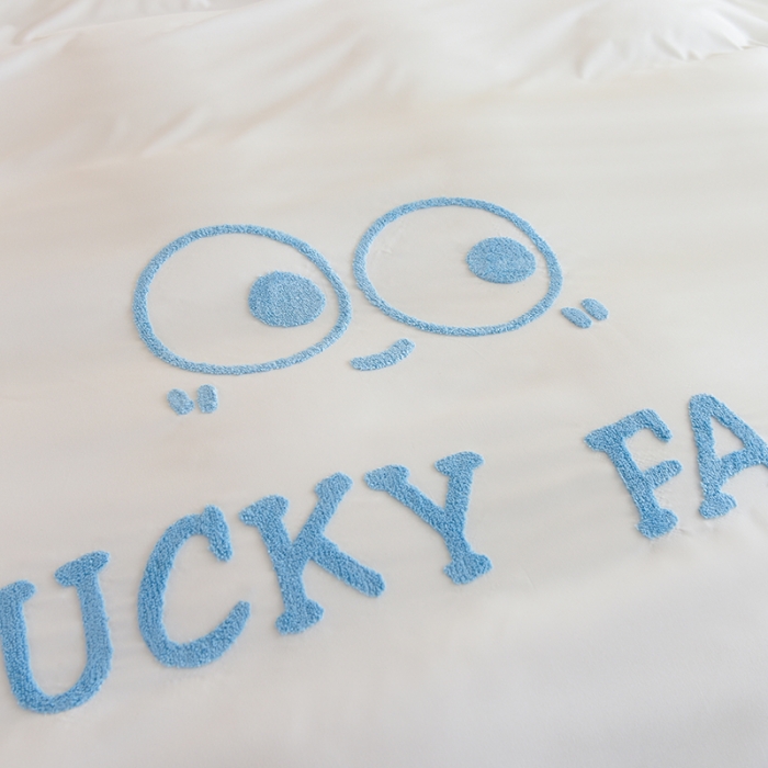 91家纺网 家纺一手货源 找家纺 梦之岛 2023新款小煤球系列毛巾绣四件套 小煤球-蓝