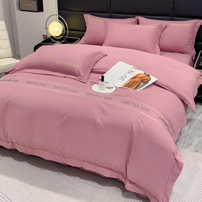 91家纺网 家纺一手货源 找家纺 金米诺 2024新款磨毛双斜四件套 豆沙