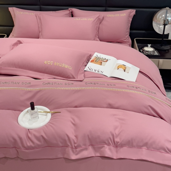 91家纺网 家纺一手货源 找家纺 金米诺 2024新款磨毛双斜四件套 豆沙