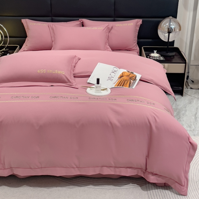 91家纺网 家纺一手货源 找家纺 金米诺 2024新款磨毛双斜四件套 豆沙