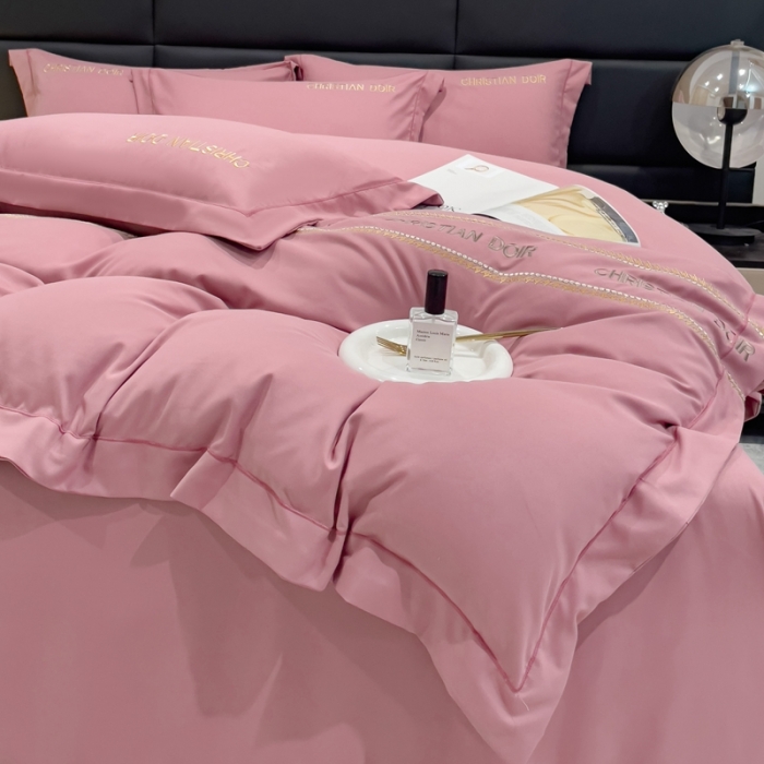 91家纺网 家纺一手货源 找家纺 金米诺 2024新款磨毛双斜四件套 豆沙