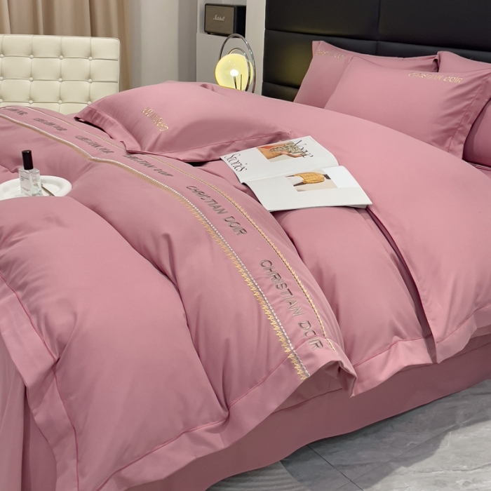 91家纺网 家纺一手货源 找家纺 金米诺 2024新款磨毛双斜四件套 豆沙