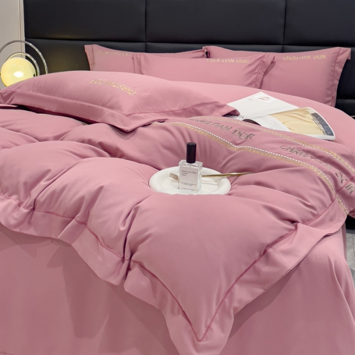 91家纺网 家纺一手货源 找家纺 金米诺 2024新款磨毛双斜四件套 豆沙