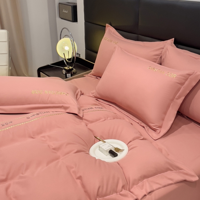 91家纺网 家纺一手货源 找家纺 金米诺 2024新款磨毛双斜四件套 玉色