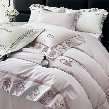 91家纺网 家纺一手货源 找家纺 （总）若未 2023新款50支长绒棉棉织带款高精密刺绣四件套-诗雅