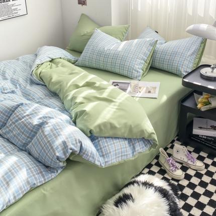 梦嘉居 2023新款水洗棉色织无印风单被套 布丁-兰