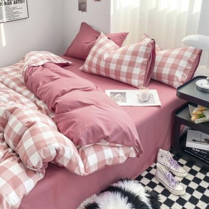 梦嘉居 2023新款水洗棉色织无印风单被套 幻影-豆沙