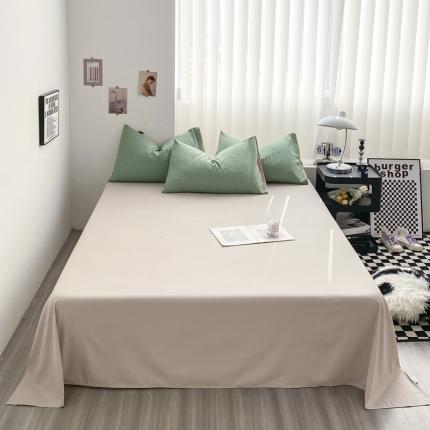 梦嘉居 2023新款水洗棉色织无印风单床单 极简-绿