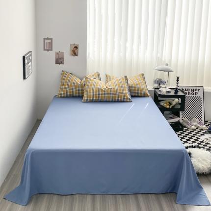 梦嘉居 2023新款水洗棉色织无印风单床单 乐趣-黄