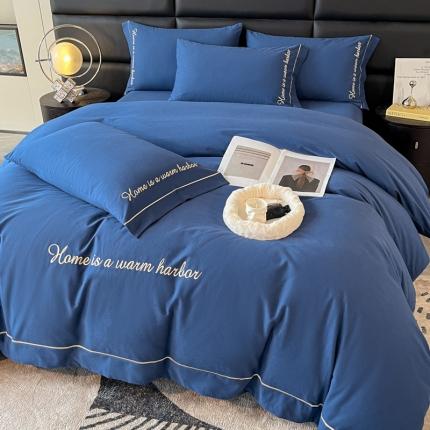 91家纺网 家纺一手货源 找家纺 （总）拼社全棉磨毛四件套纯棉刺绣活性床上用品（全棉加厚）