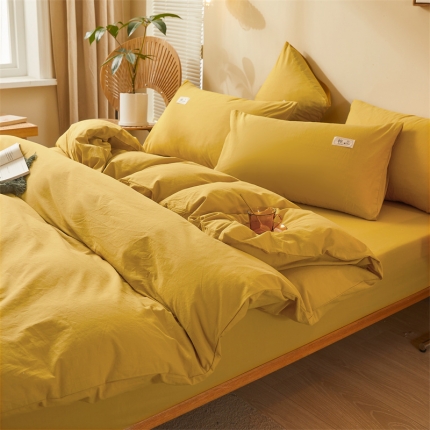 91家纺网 家纺一手货源 找家纺 【直播爆款】2023新款全棉色织水洗四件套全棉纯棉床单被套学生宿舍床上