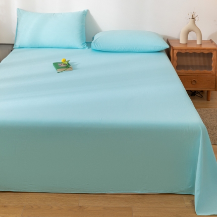 91家纺网 家纺一手货源 找家纺 【直播爆款】2023新款纯棉色织床单单件纯棉全棉单人宿舍被单枕套三件套