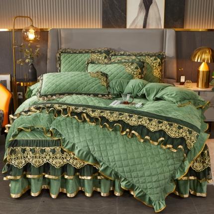 91家纺网 家纺一手货源 找家纺 （总）恋尚 2023新款水晶绒夹棉单床裙四件套-圣芙兰系列