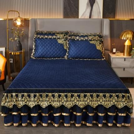 91家纺网 家纺一手货源 找家纺 （总）恋尚 2023新款水晶绒夹棉单床裙四件套-圣芙兰系列