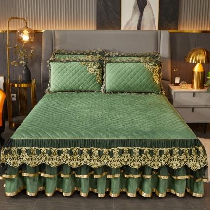 91家纺网 家纺一手货源 找家纺 （总）恋尚 2023新款水晶绒夹棉单床裙四件套-圣芙兰系列