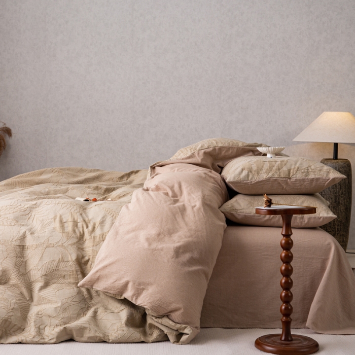 91家纺网 家纺一手货源 找家纺 安莱生活 2023新款水洗棉双层纱四件套-绿野仙踪 绿野仙踪-卡其