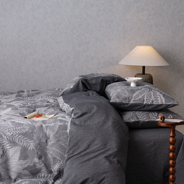 91家纺网 家纺一手货源 找家纺 安莱生活 2023新款水洗棉双层纱四件套-绿野仙踪 绿野仙踪-深灰