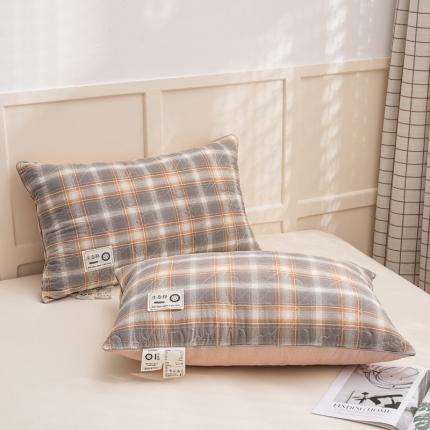 （总）贵夫人 2023新款A类全棉色织水洗棉羽丝枕